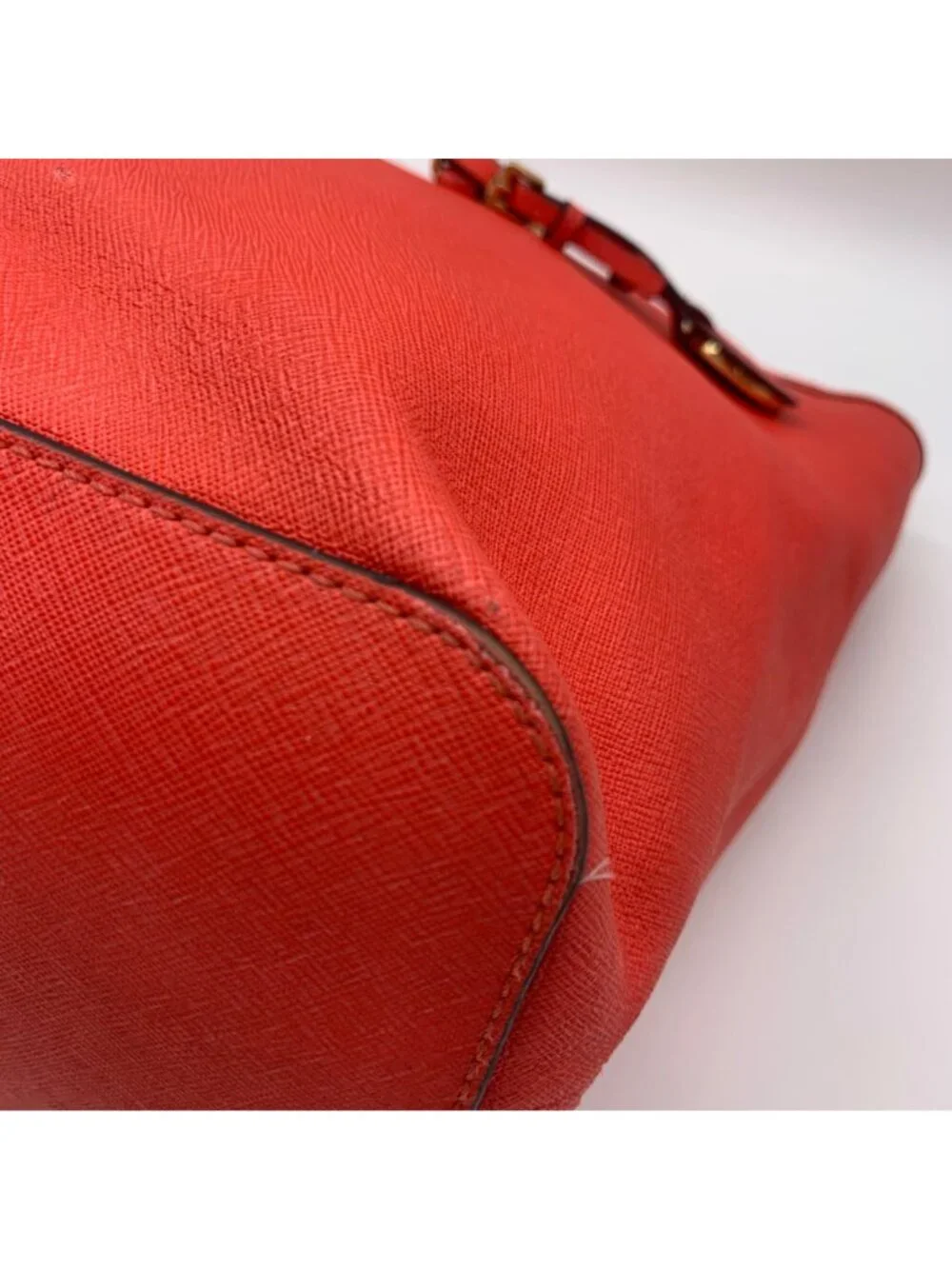 Michael Kors Coral Saffiano Leather Work Tote And Wallet